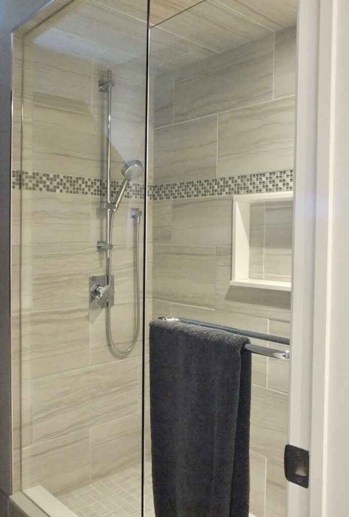 A luxury bathroom with shower room