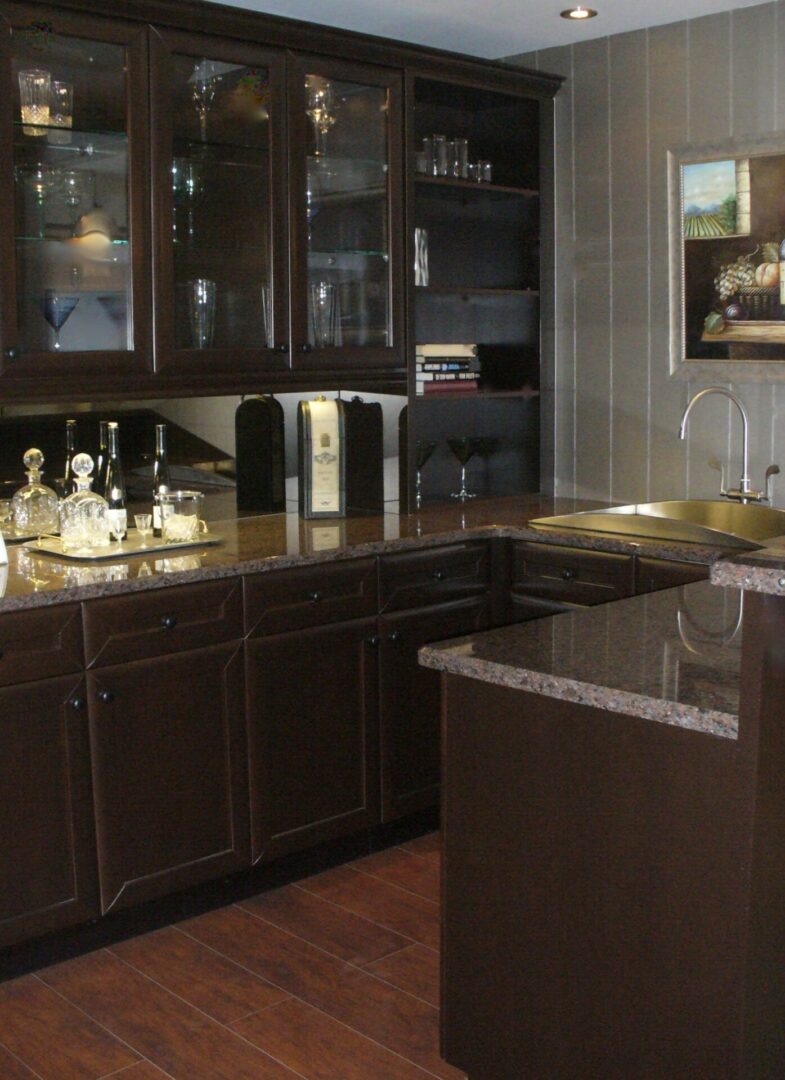 Beautiful showroom designed kitchen with designer cases